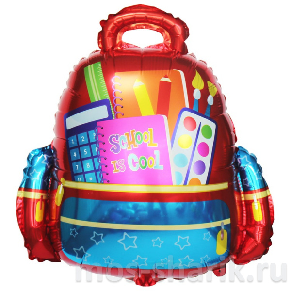 Фольгированный шар «Рюкзак школьный» красный