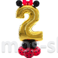 Фольгированная шар-цифра в стиле Микки-Мауса