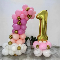 Композиция из шаров с цифрой на день рождения для девочки