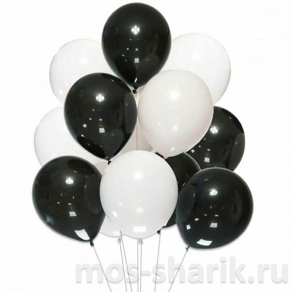Бело - чёрный букет из шаров