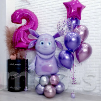Композиция из шаров на день рождения Лунтик на 2 года