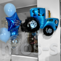 Воздушные шары с гелием в тематике Синий трактор