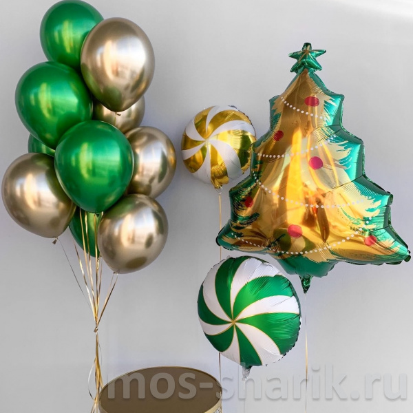 Композиция из воздушных шаров Рождественская ёлочка