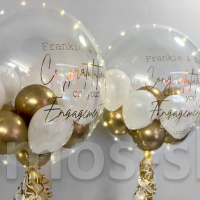 Шар Bubble с надписью с шариками внутри и со светодиодной лентой