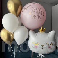 Воздушные шары для девочки Котёнок Принцесса на день рождения