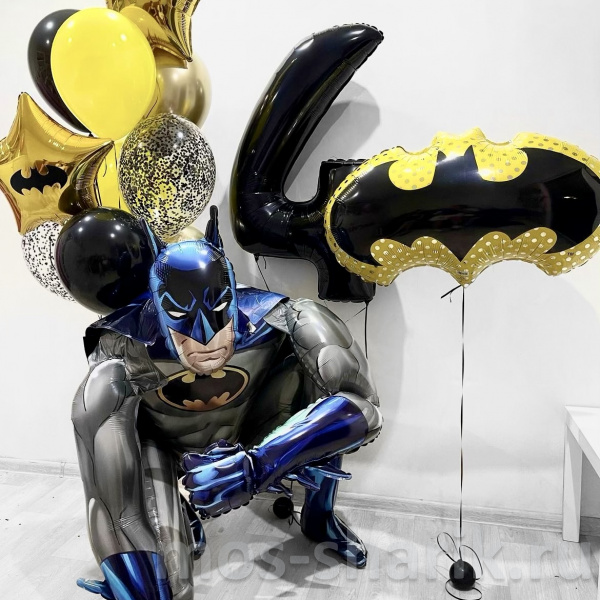 Воздушные шары с цифрой на день рождения Бэтмен