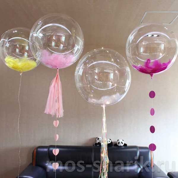 Прозрачный шар Bubble с перьями