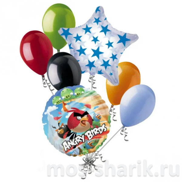 Букет воздушных шаров с гелием Angry Birds