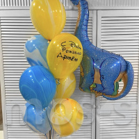 Композиция из шаров с фольгированным динозавром