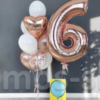 Фонтан из шаров и цифра на день рождения