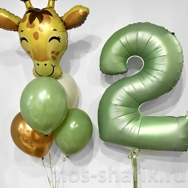 Шарики на день рождения ребенку с жирафом