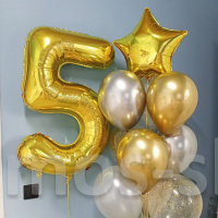 Воздушные шары на день рождения Золотая звезда