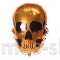 Фольгированный шар Золотой череп, 91 см