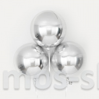 Серебристый 3D шар Сфера