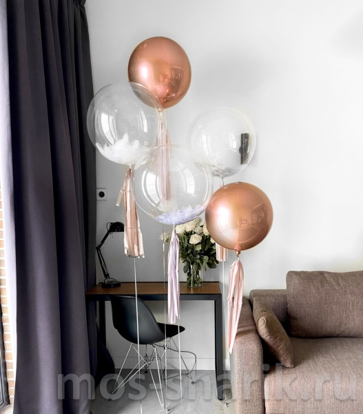 Воздушные шарики с гелием «Bubbles и сферы»