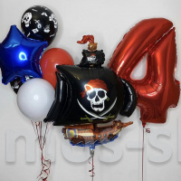 Композиция шаров для мальчика Хитрые пираты на 4 года