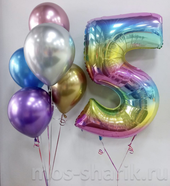 Воздушные шары на день рождения «Радужный блеск»