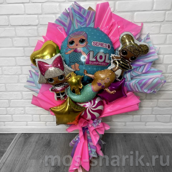 Букет из мини - шаров для девочки Куклы LOL