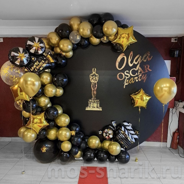 Фотозона из шаров для праздника «Oscar party»