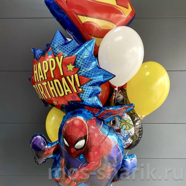Воздушные шары на день рождения в стиле Человек - Паук