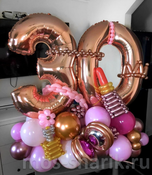 Композиция из шаров для девушки на день рождения