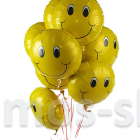Фонтан из воздушных шаров Желтые смайлики