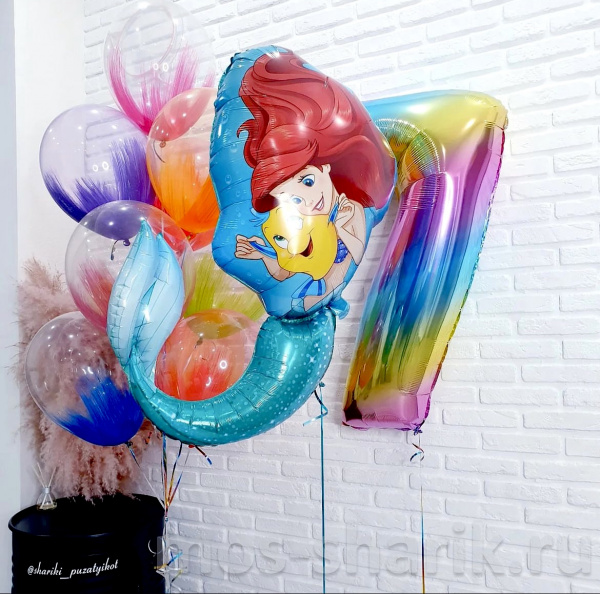 Композиция из шаров на день рождения «Ариэль»