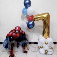 Композиция из шаров для мальчика Человек - Паук на 7 лет