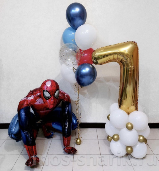 Композиция из шаров для мальчика «Человек - Паук»