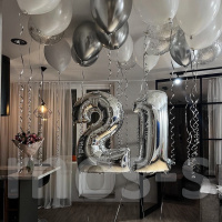 Воздушные шарики на День рождения 21 год