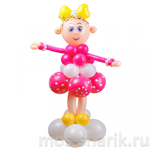 Фигура из шаров Девочка в розовом платье