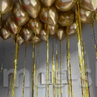 Золотые шары-хром под потолок с дождиком