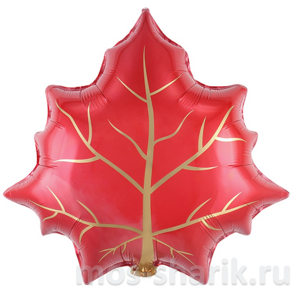 Фольгированный шар Лист кленовый красный