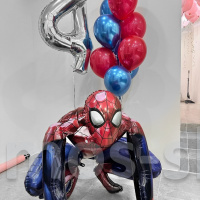 Красно – синие воздушные шары для праздника Человек - паук на 4 года