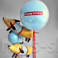 Воздушные шарики на день рождения с таксами