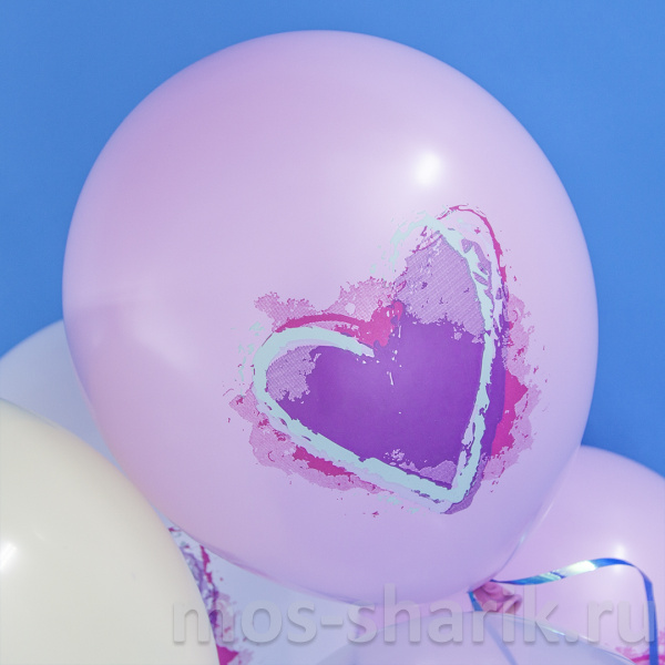 Нежные шарики конфетно-пастельных оттенков с сердечками