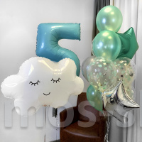 Шарики на день рождения с цифрой Белое облачко на 5 лет