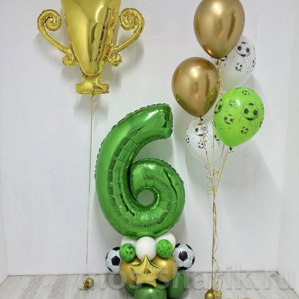 Воздушные шары на день рождения Чемпион по футболу на 6 лет