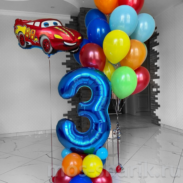 Воздушные шары на день рождения Молния Маккуин на 3 года