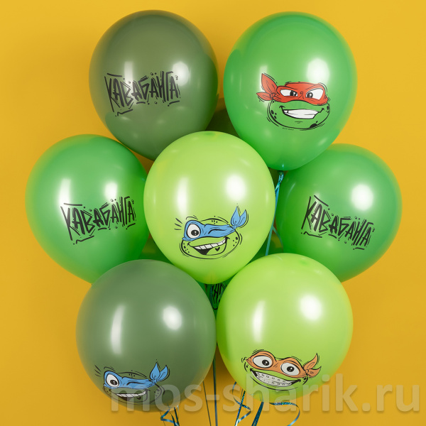 Латексные зеленые шары Черепашки Ниндзя