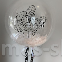 Большой прозрачный шар с печатью фото или сложного изображения на день рождения