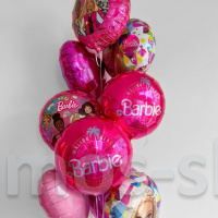 Фонтан из фольгированных шаров Барби