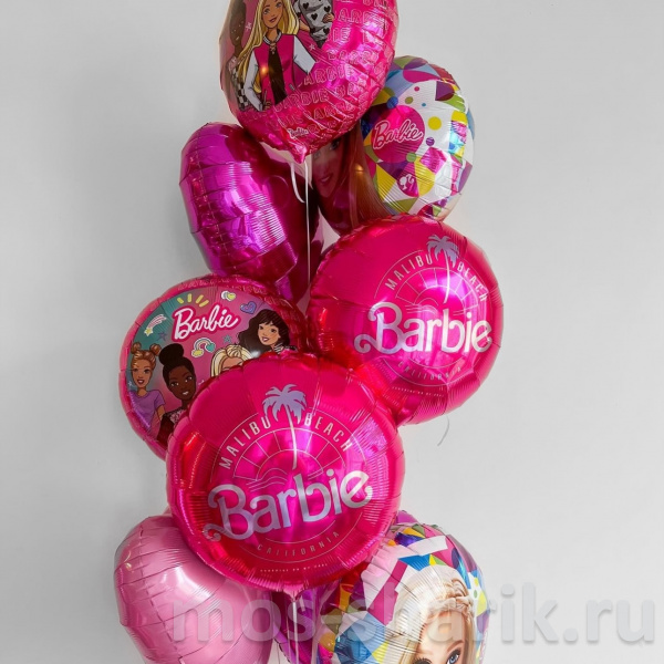 Фонтан из фольгированных шаров Барби