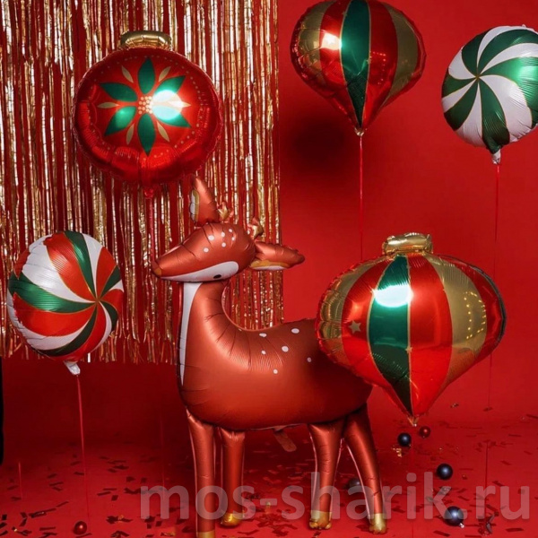 Украшение из фольгированных шаров для новогодних праздников Оленёнок