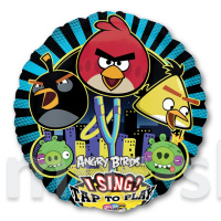Музыкальный фольгированный шар Angry Birds, 71 см