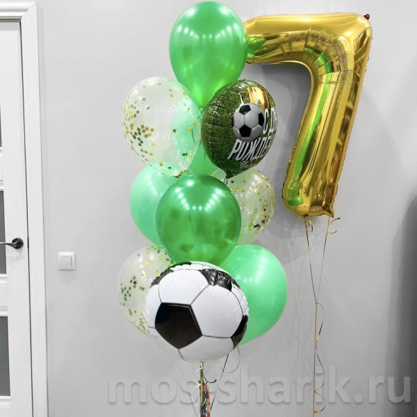 Воздушные шары на день рождения Футбол на траве на 7 лет