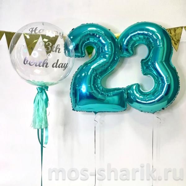 Композиция из воздушных шаров Happy 23th birthday