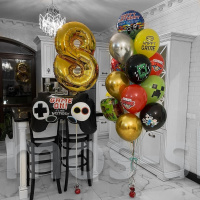 Воздушные шары с цифрой и фольгированным джойстиком Бравл старс на 8 лет