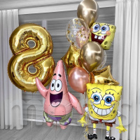 Воздушные шары для детского праздника Губка Боб и Патрик на 8 лет