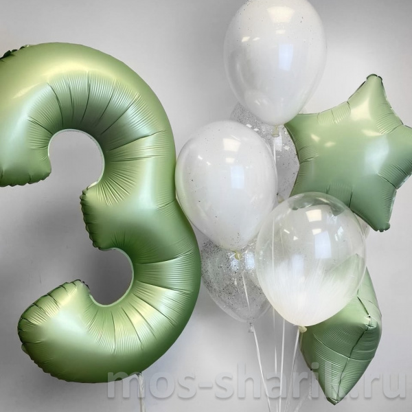 Композиция из шаров с цифрой на день рождения